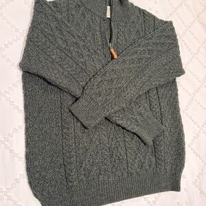 Men's Classic Zip-Up Cable Knit Sweater